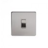 Brushed Chrome 10A 1 Gang 2 Way Switch With White Insert