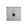Brushed Chrome 1 Gang 20 Amp Switch with White Insert
