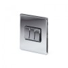 Polished Chrome Luxury 10A 3 Gang 2 Way Switch With Black Insert