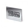 Polished Chrome Luxury 10A 6 Gang 2 Way Switch With Black Insert