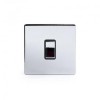 Polished Chrome Luxury 10A 1 Gang Intermediate Switch With Black Insert