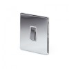 Polished Chrome Luxury 10A 1 Gang 2 Way Switch With White Insert