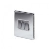 Polished Chrome Luxury 10A 3 Gang 2 Way Switch With White Insert