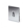 Polished Chrome Luxury 10A 1 Gang Intermediate Switch With White Insert