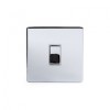 Polished Chrome Luxury 1 Gang 20 Amp Switch With White Insert