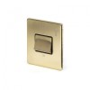 Brushed Brass Period 3-Pole Fan Isolator Switch With Black Insert