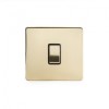 Brushed Brass Period 1 Gang 20 Amp Switch With Black Insert