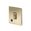 Brushed Brass Period 1 Gang Flex Outlet 20 Amp Switch With Black Insert