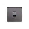 Black Nickel 10A 1 Gang 2 Way Switch with Black Insert