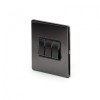 Black Nickel 10A 3 Gang 2 Way Switch with Black Insert