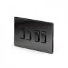 Black Nickel 10A 4 Gang 2 Way Switch with Black Insert