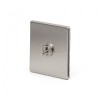 Brushed Chrome 1 Gang Intermediate Toggle Switch Screwless - Satin Steel - Sockets & Switches