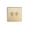 Brushed Brass Period 2 Gang 2 Way Dolly Switch