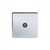 Polished Chrome Luxury 1 Gang Co Axial Socket with Black Insert - Bright Chrome - Sockets & Switches
