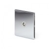 Polished Chrome Luxury 1 Gang Co Axial Socket with White Insert - Bright Chrome - Sockets & Switches