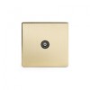 Brushed Brass Period 1 Gang Co Axial Socket With Black Insert