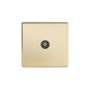 Brushed Brass Period 1 Gang Co Axial Socket With Black Insert