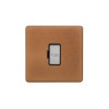 Fusion Antique Copper & Brushed Chrome 13A Unswitched Fused Connection Unit (FCU) Black Insert Screwless