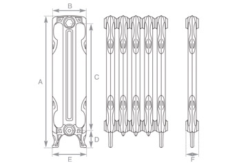 Liberty Cast Iron Radiator 865mm Spec