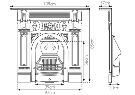 The Large Victorian Cast Iron Fireplace