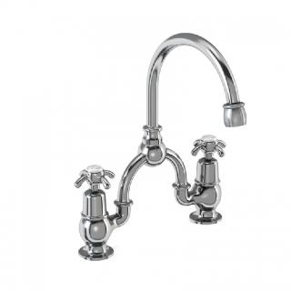 Anglesey 2 Tap Hole Arch Mixer with Curved Spout (200mm centres)