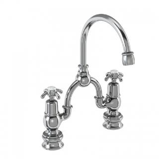 Anglesey 2 Tap Hole Regent Arch Mixer with Curved Spout (200mm centres)