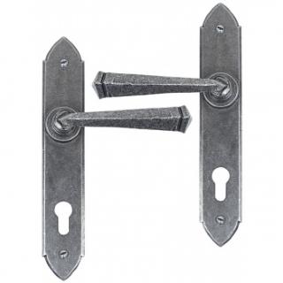 Pewter Gothic Lever Espag. Lock Set