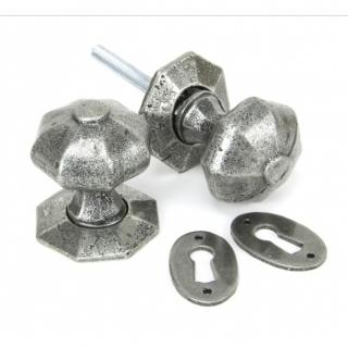 Pewter Patina Octagonal Mortice/Rim Knob Set