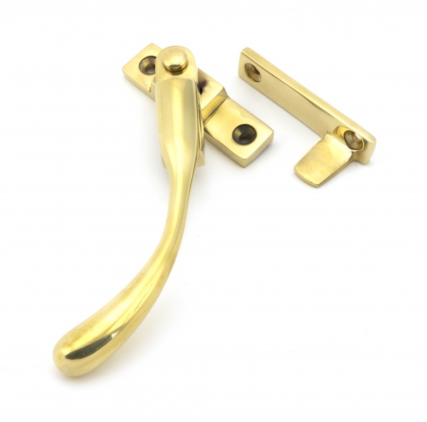 Polished Brass Night-Vent Locking Peardrop Fastener - LH