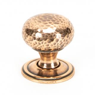 Polished Bronze Hammered Mushroom Cabinet Knob 32mm