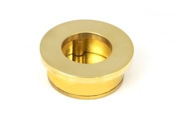 Polished Brass 34mm Round Finger Edge Pull