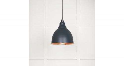 Hammered Copper Brindley Pendant in Soot