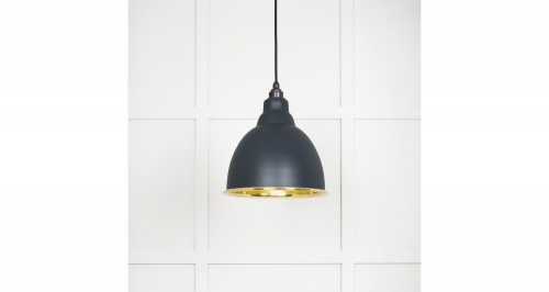 Smooth Brass Brindley Pendant in Soot