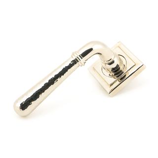 Pol. Nickel Hammered Newbury Lever on Rose Set (Square) - U