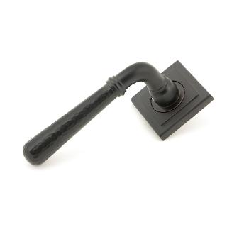 Aged Bronze Hammered Newbury Lever on Rose Set (Square) - U