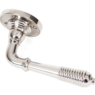 Polished Nickel Reeded Lever on Rose Set - U