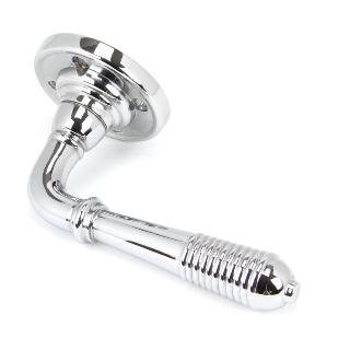 Polished Chrome Reeded Lever on Rose Set - U