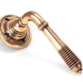 Polished Bronze Reeded Lever on Rose Set - U