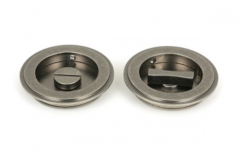 Pewter 75mm Art Deco Round Pull - Privacy Set