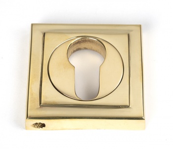 Polished Brass Round Euro Escutcheon (Square)