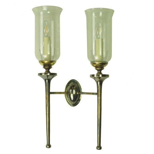 Limehouse Lighting Grosvenor Wall Sconce With Storm Glass Twin