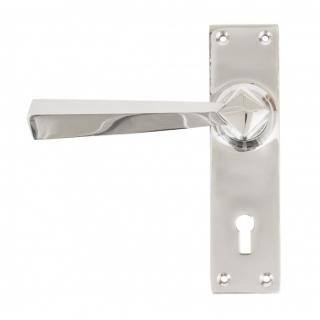 Polished Chrome Straight Lever Lock Set