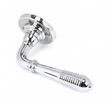 Polished Chrome Reeded Lever On Rose