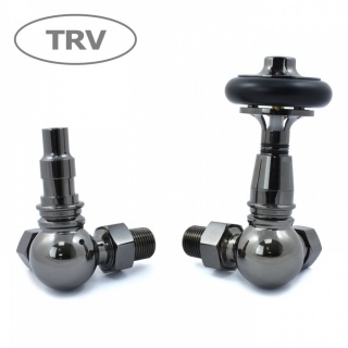 Amberley Thermostatic Radiator Valves - Black Nickel (Corner TRV)