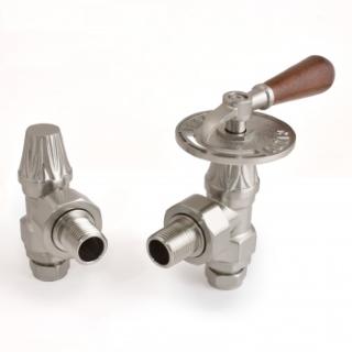 Abbey Lever Cast Iron Radiator Valve Satin Nickel