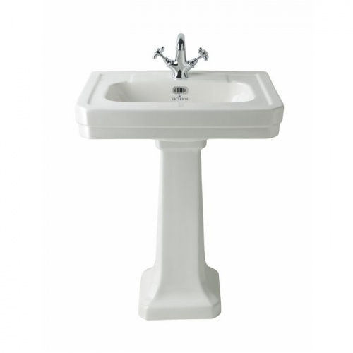 BC Designs Victrion 640mm 1-Taphole Ceramic Basin & Pedestal