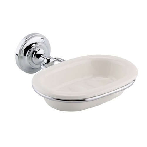 BC Designs Victrion Ceramic Soap Dish with Holder