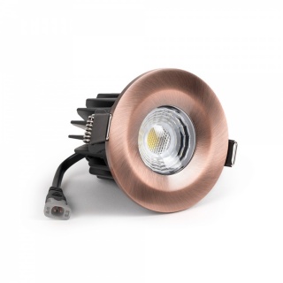 Antique Copper LED Downlights, Fire Rated, Fixed, IP65, CCT Switch, High CRI, Dimmable