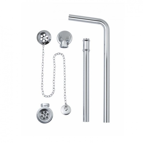 BC Designs Exposed Bath Waste / Plug & Chain with Overflow Pipe