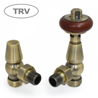 Windsor Traditional  Radiator Valve - Antique Brass (Angled )